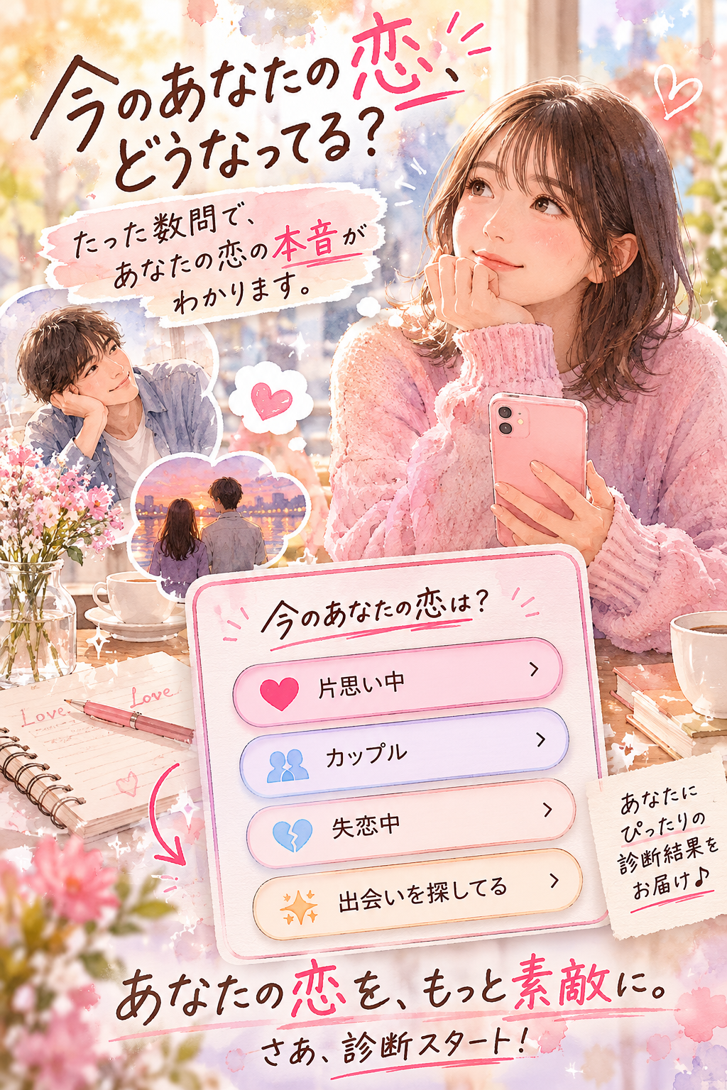 恋の気持ち診断|今のあなたの恋は?