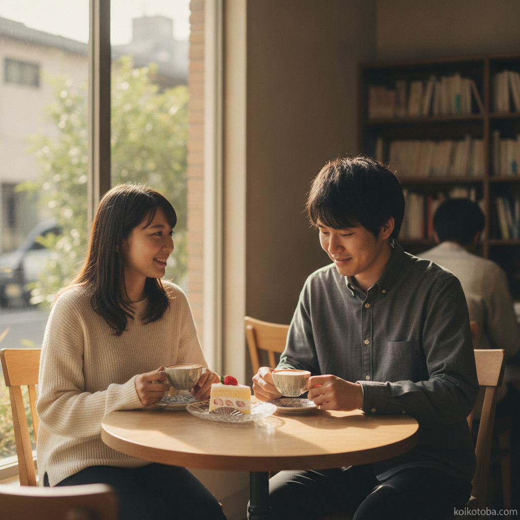 カフェでデート中に沈黙になっているカップル