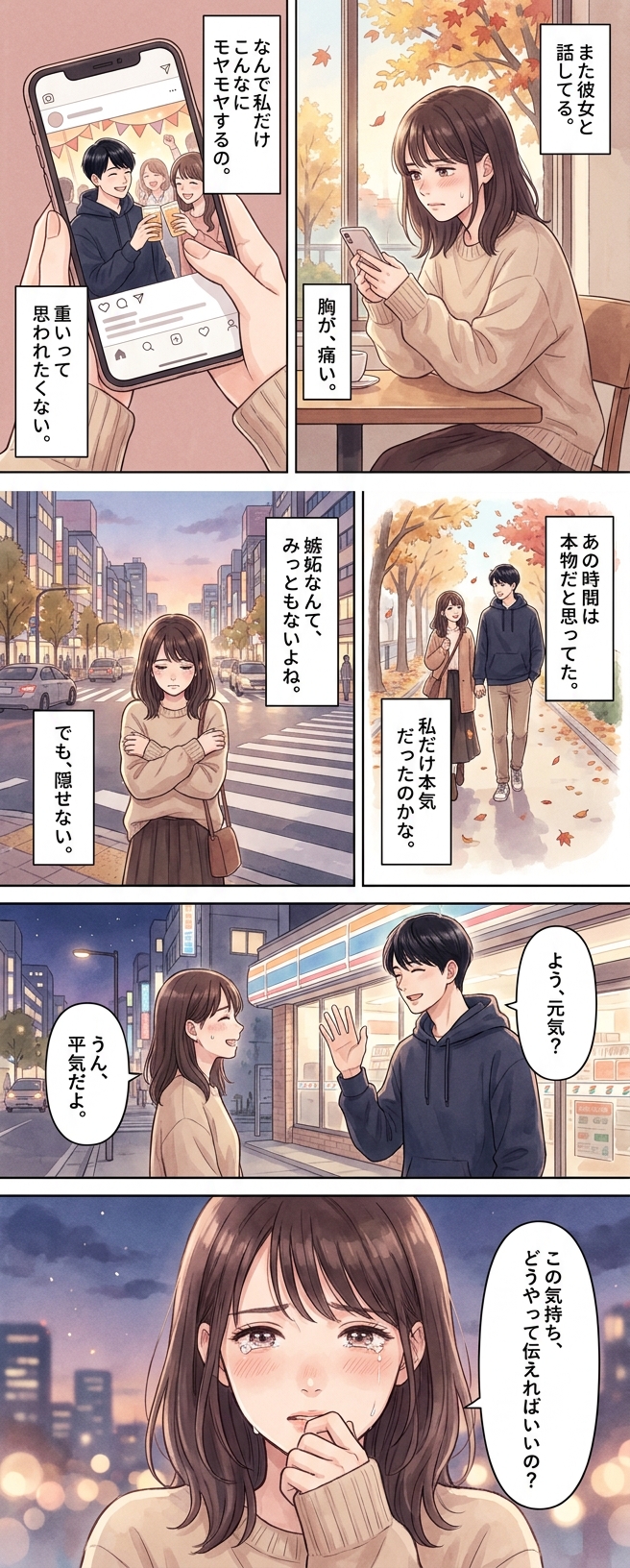 嫉妬心が出るほど好きな人へ、気持ちを壊さず伝える3つの方法｜恋愛マンガ
