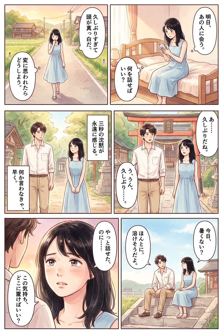お盆の久しぶりな再会、気まずさを自然に解く会話の入り方｜恋愛マンガ