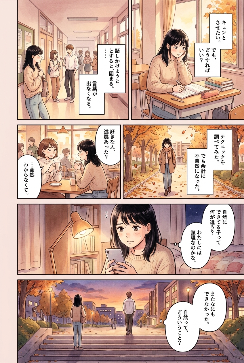 男性がキュンとする言動5つ｜日常の場面で自然にできるポイント｜恋愛マンガ