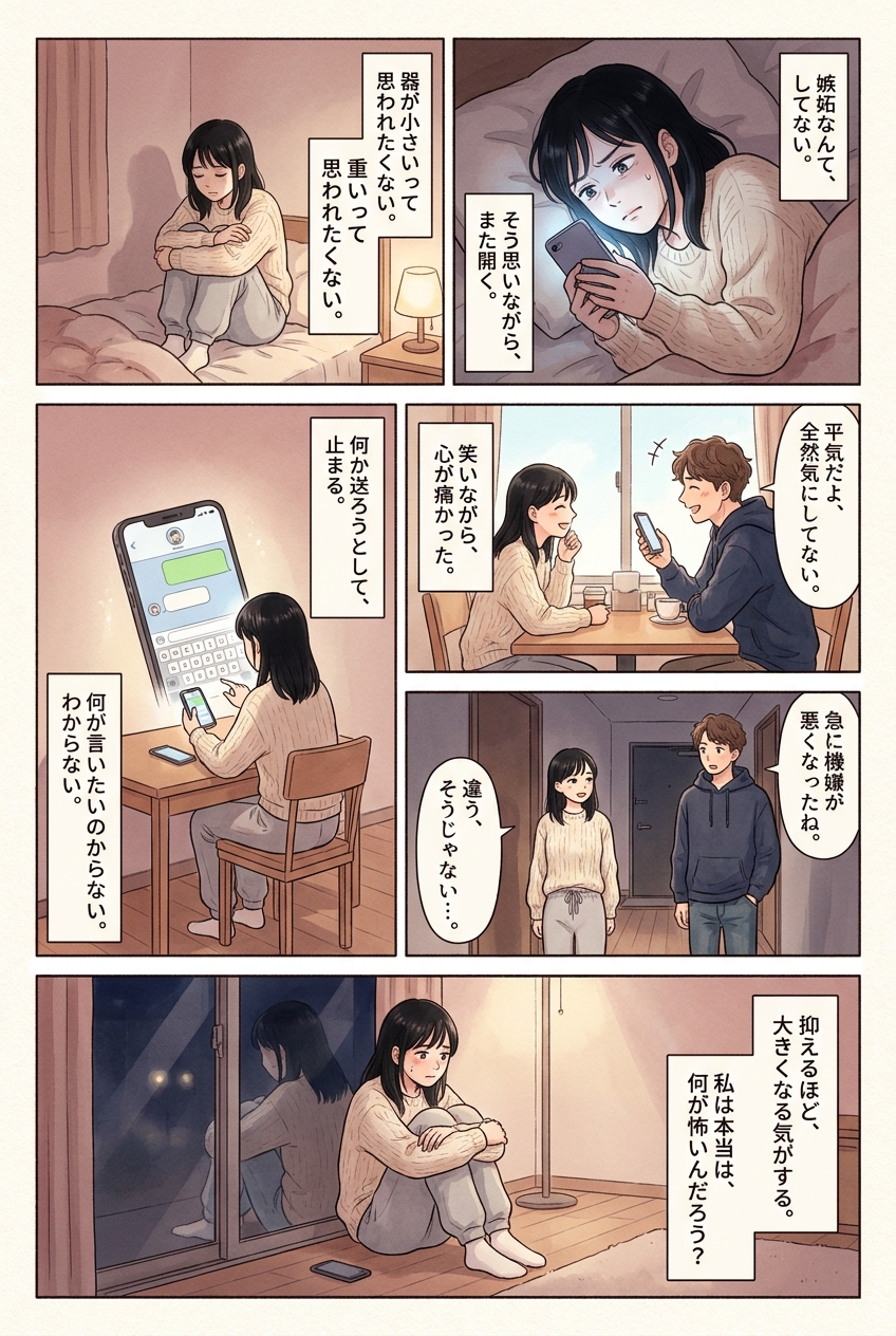 嫉妬心を抑えようとするほど、こじれる理由｜恋愛マンガ