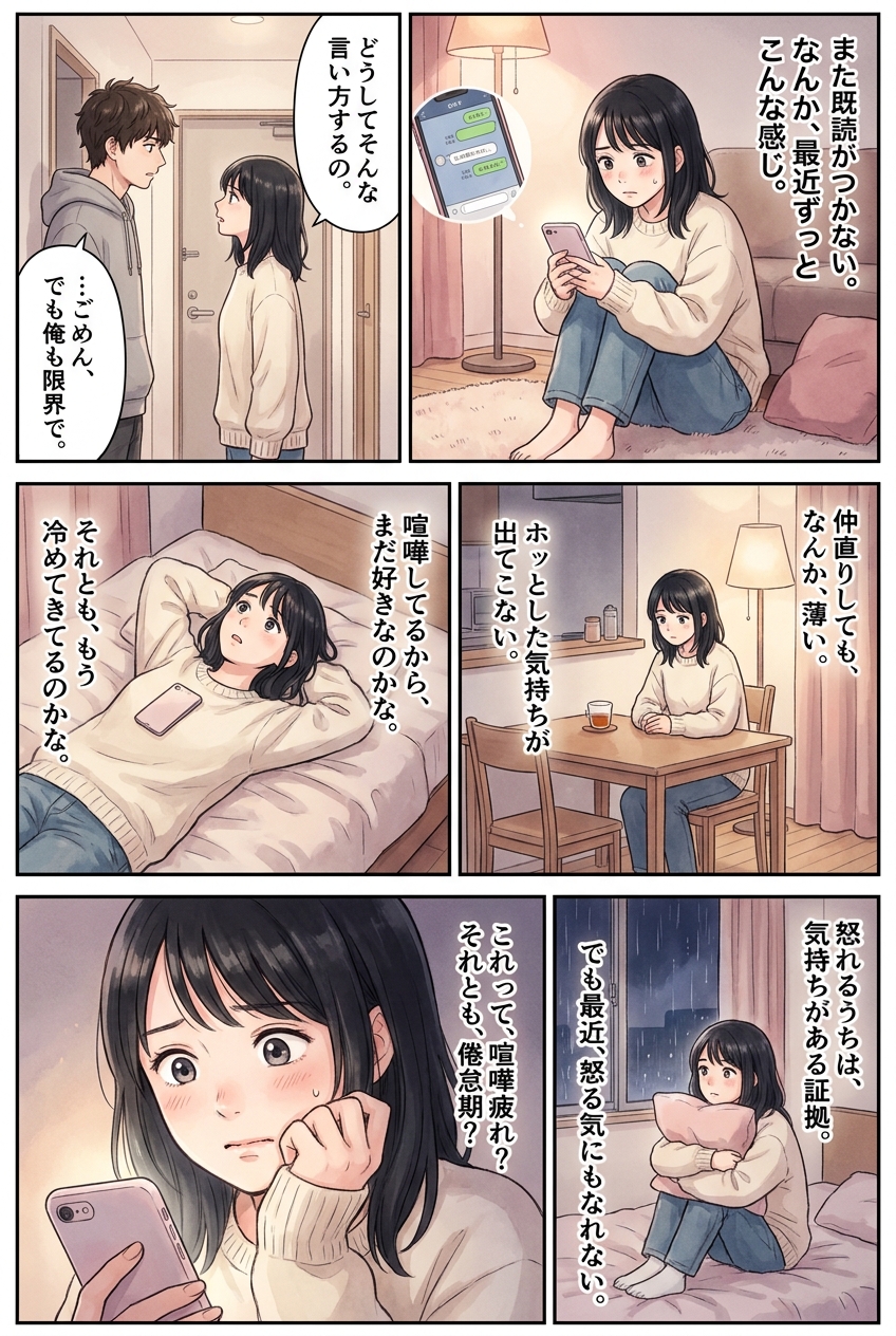 喧嘩が増えたのか倦怠期なのか、見分ける4つの問い｜恋愛マンガ