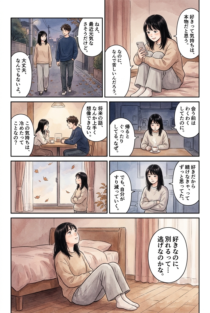 好きなのに別れを選ぶ人が抱えている、5つの本音｜恋愛マンガ