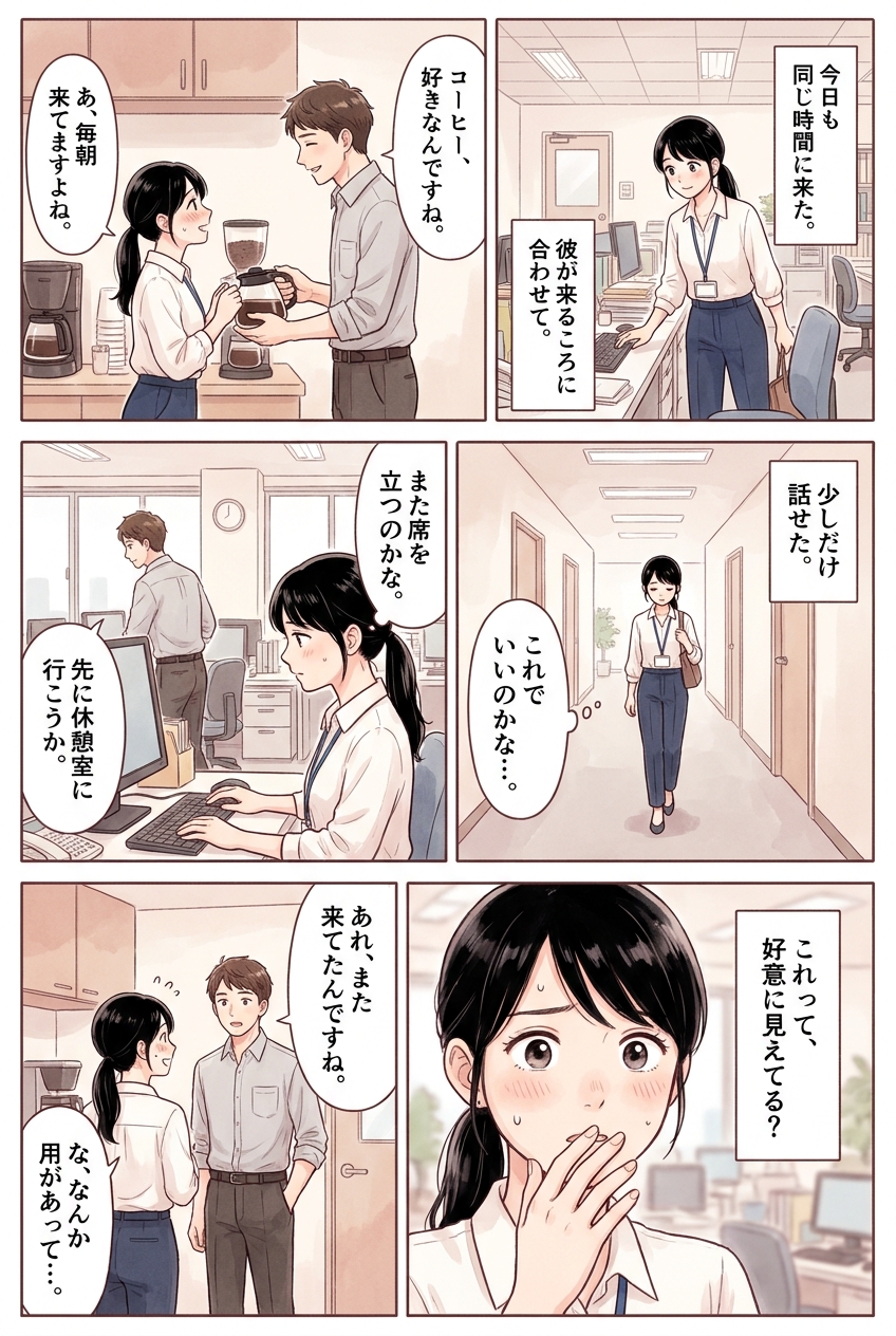 職場で単純接触効果を使うなら知っておきたい、やりすぎの境界線|恋愛マンガ