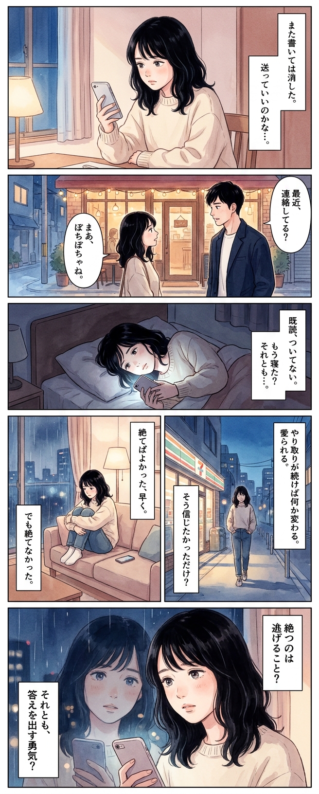 連絡を絶つと何が変わる？関係別に見る効果と判断のしどころ｜恋愛マンガ