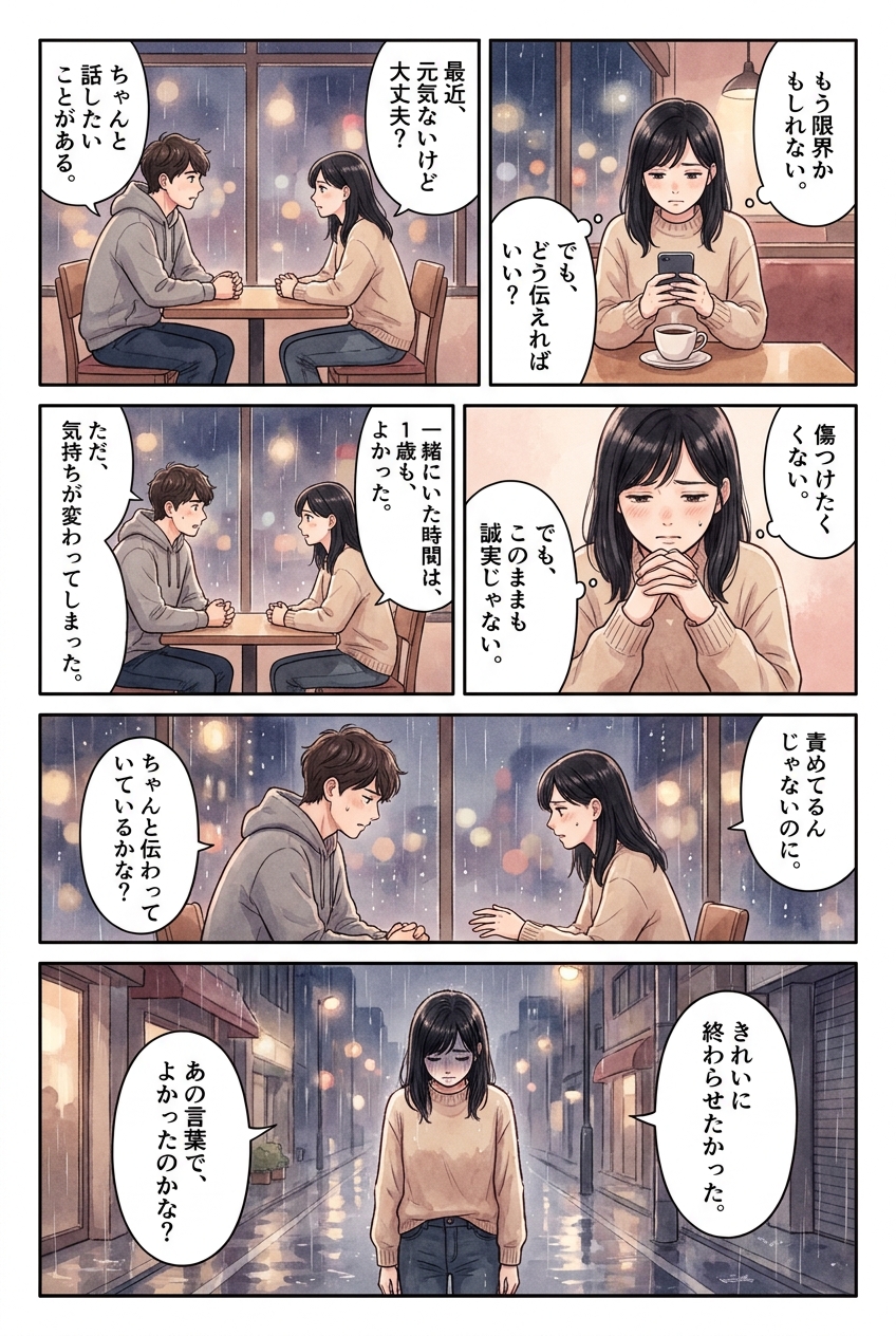 円満な別れ方ができる人がやっている、別れ際の言葉の選び方｜恋愛マンガ