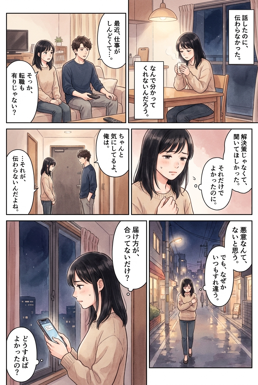 恋愛観が男女でズレる3つのポイントと、すれ違いを減らす話し方｜恋愛マンガ