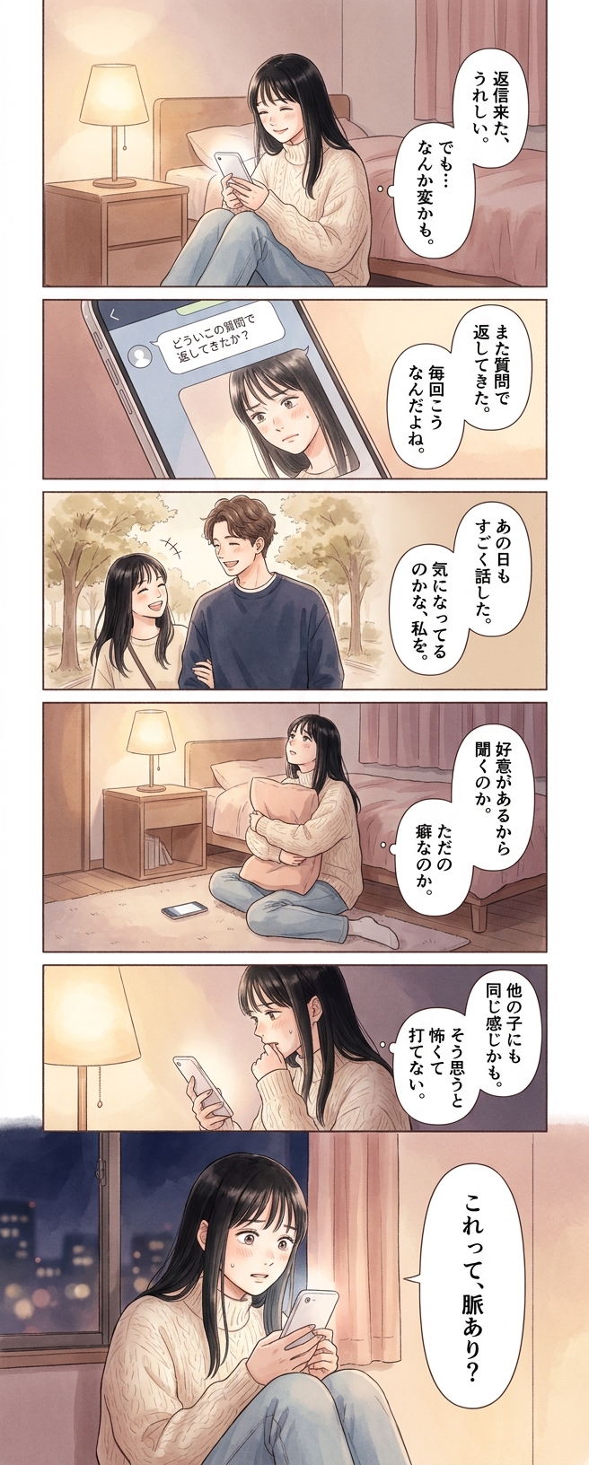 質問返しLINEをする男性心理5つ｜脈ありと習慣の見分け方｜恋愛マンガ