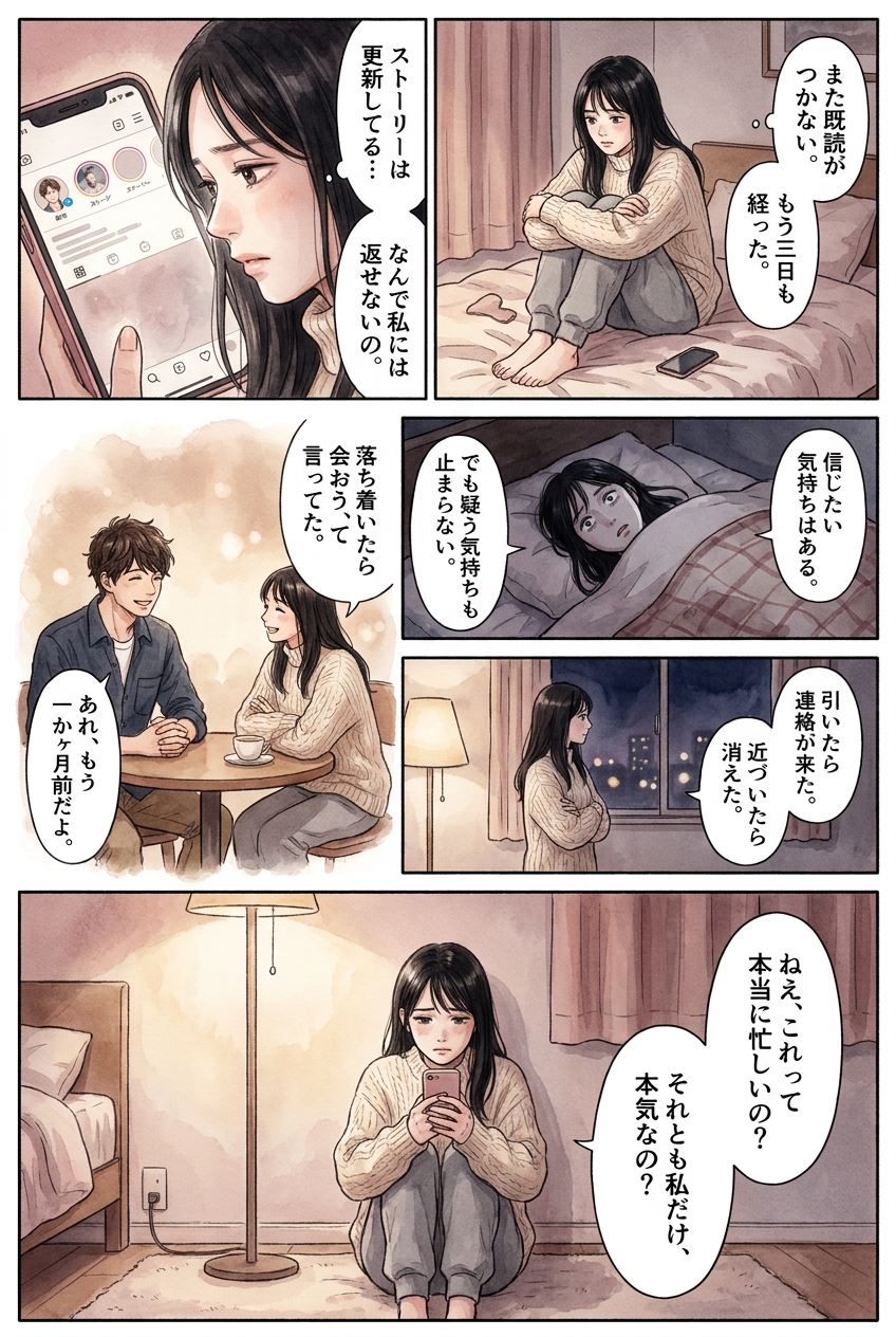 彼の「忙しい」が本音か言い訳か、見極める4つの基準｜恋愛マンガ