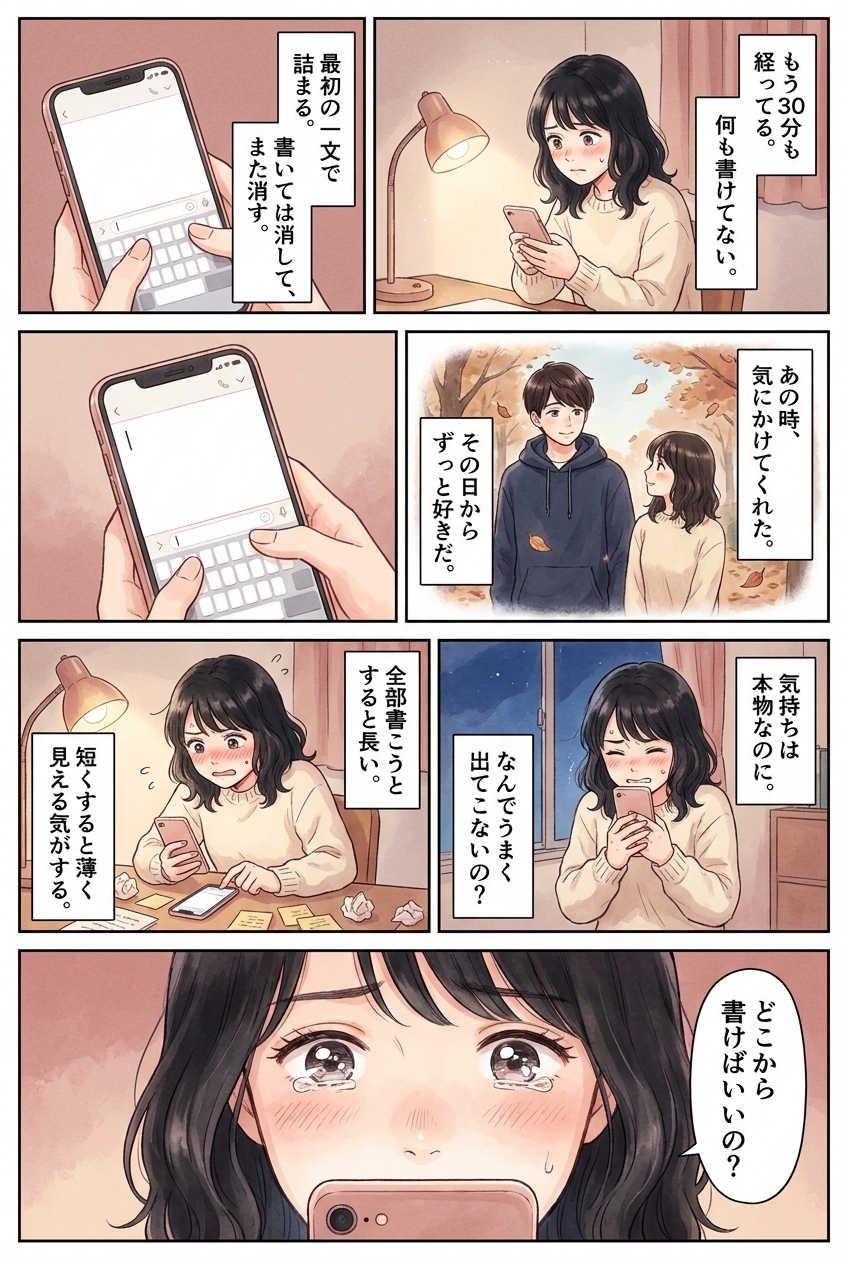 告白の文章、何をどの順番で書くと伝わるか｜恋愛マンガ