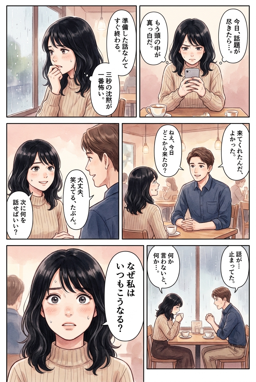 デートで話題に困らない人がやっている、会話の仕込み方5つ｜恋愛マンガ