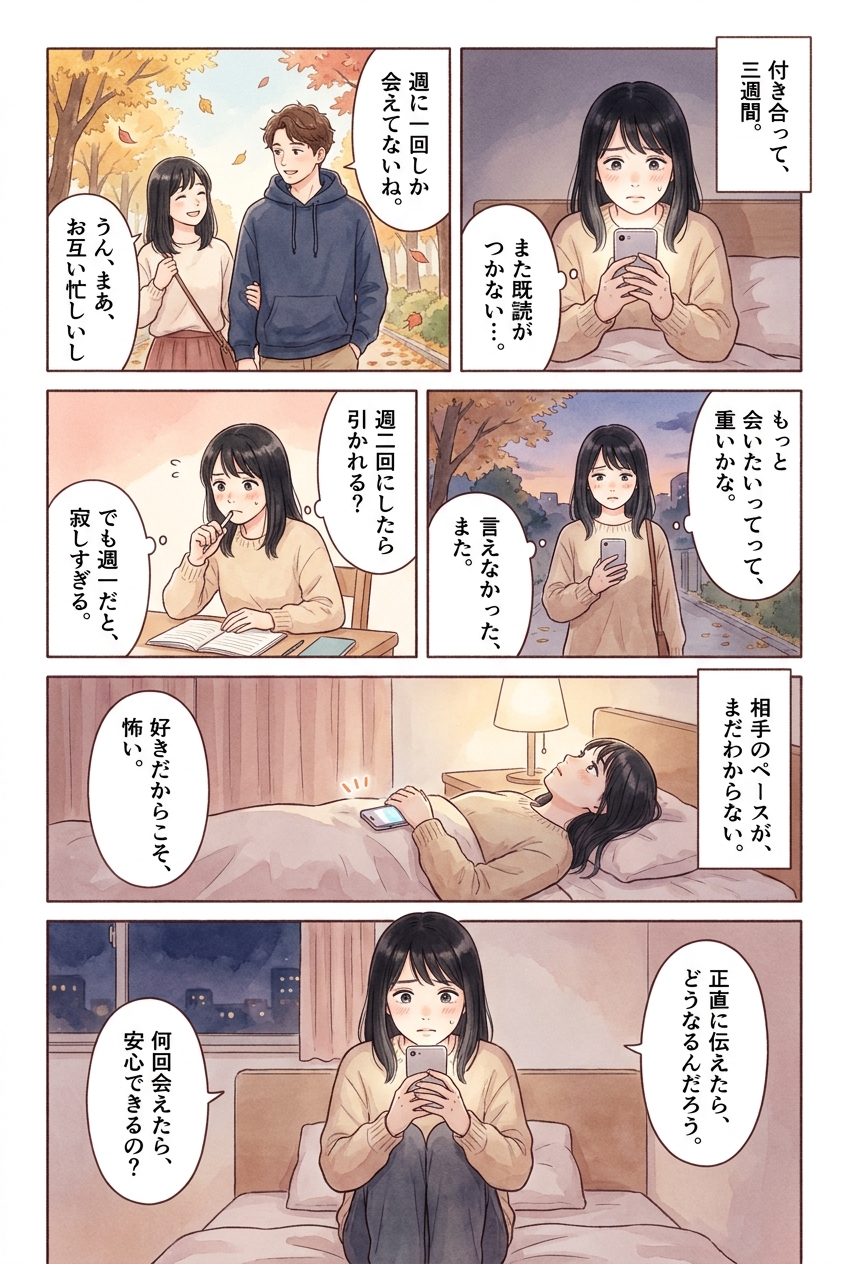 付き合いたてのデート頻度、多すぎ？少なすぎ？関係が深まる目安と調整の仕方｜恋愛マンガ
