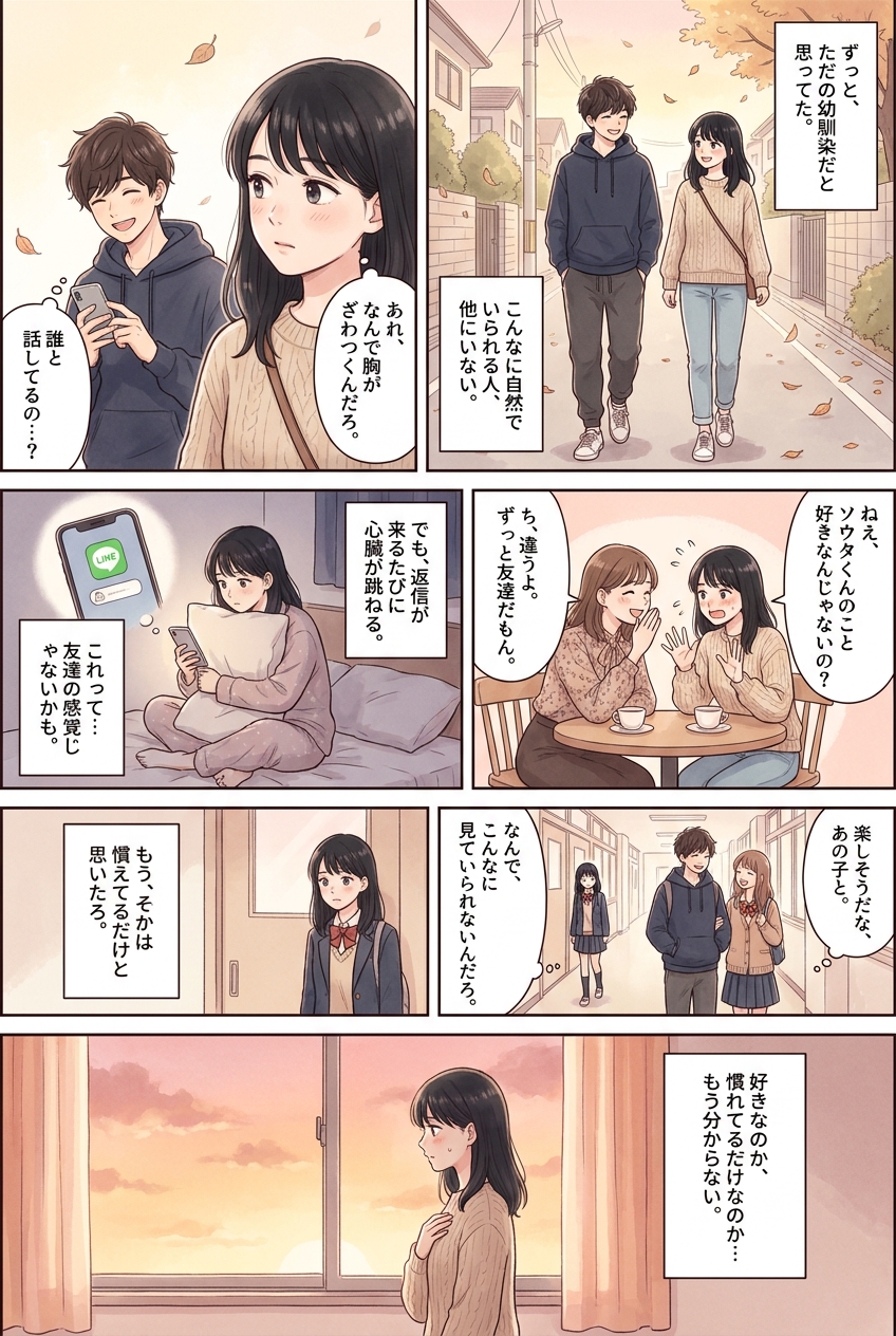 幼馴染への気持ちが恋に変わる瞬間と、動き出すきっかけの作り方｜恋愛マンガ