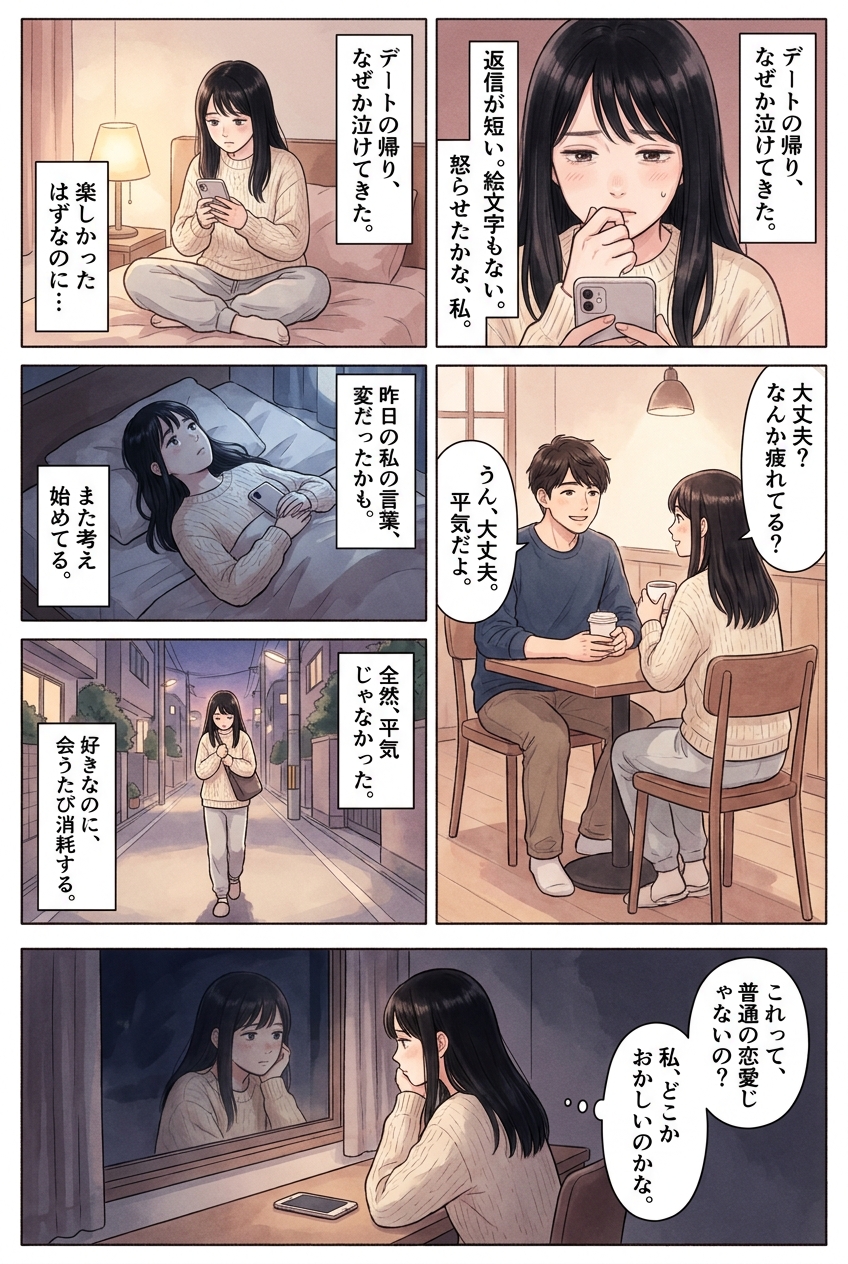 HSPが恋愛で消耗しやすい場面と、自分に合う距離感の見つけ方|恋愛マンガ