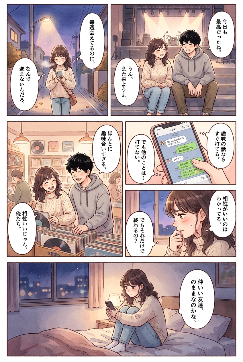 共通の趣味があるのに、恋が進まない理由｜恋愛マンガ