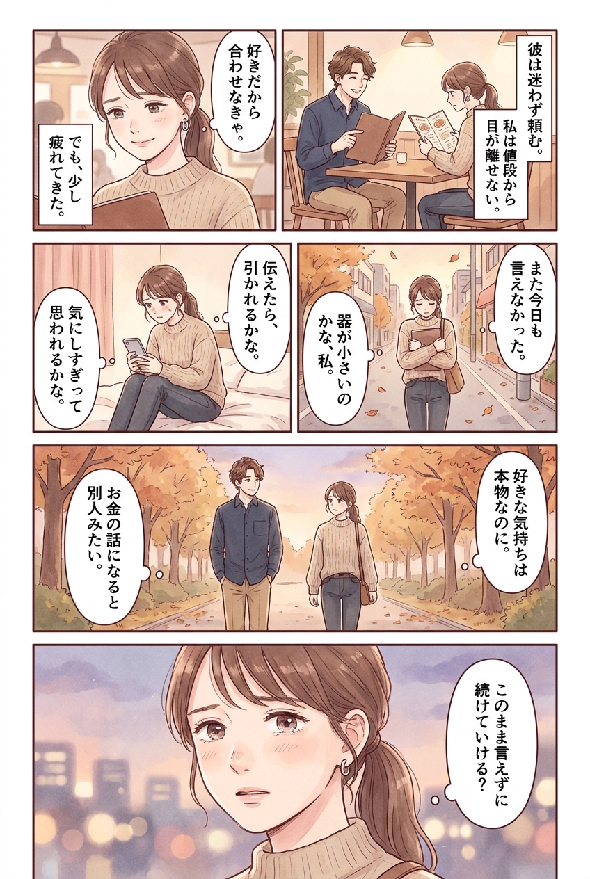 彼氏と金銭感覚が合わないと感じたら、別れる前に試す3つの話し合い方｜恋愛マンガ