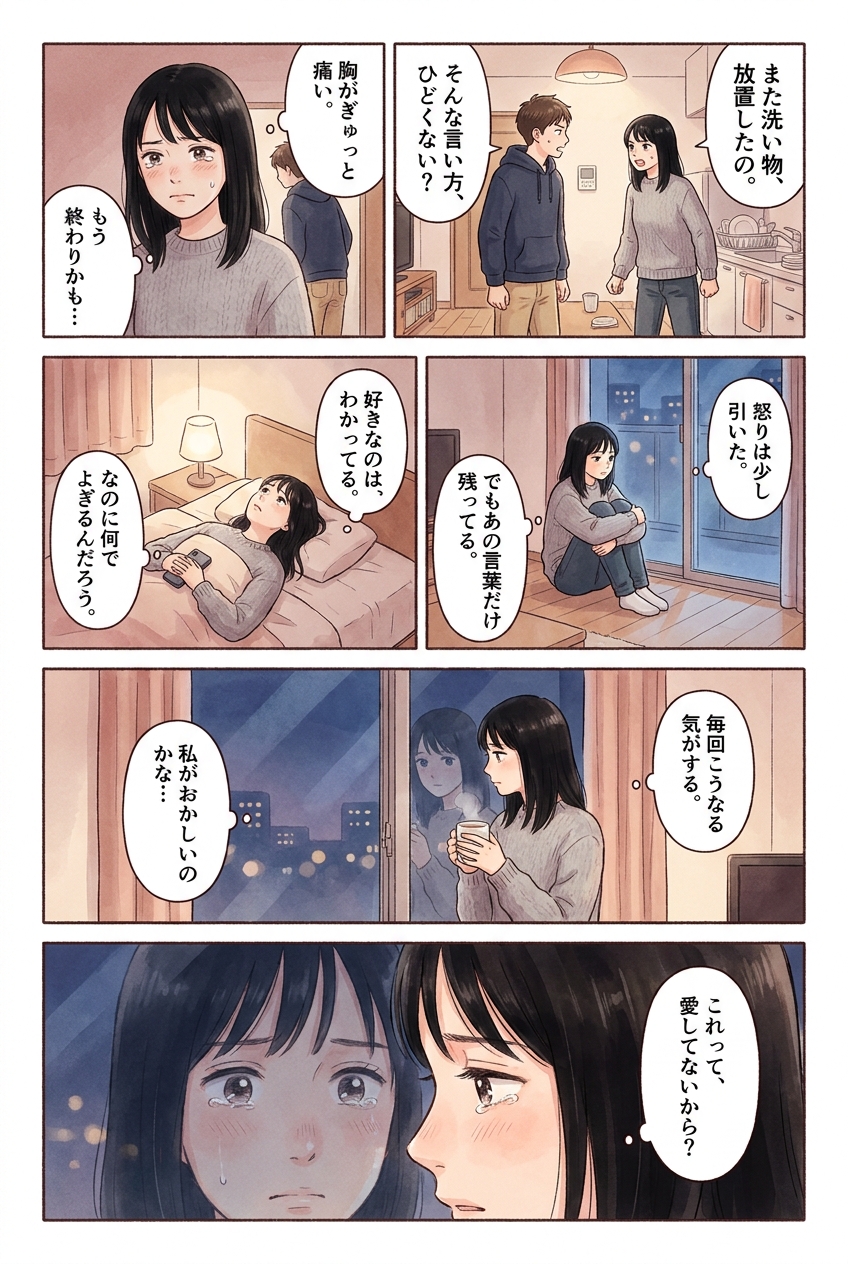 喧嘩するたびに「別れ」がよぎる、その感情をどう扱うか｜恋愛マンガ