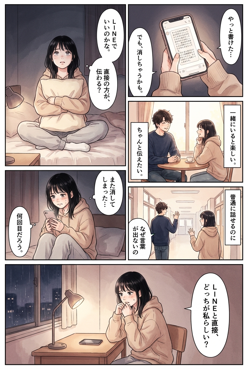LINE告白はアリ？直接と迷う前に知る3つの分岐点｜恋愛マンガ