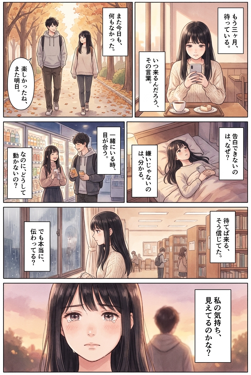 告白されるのを待つ男の本音と、動かす唯一のきっかけ｜恋愛マンガ