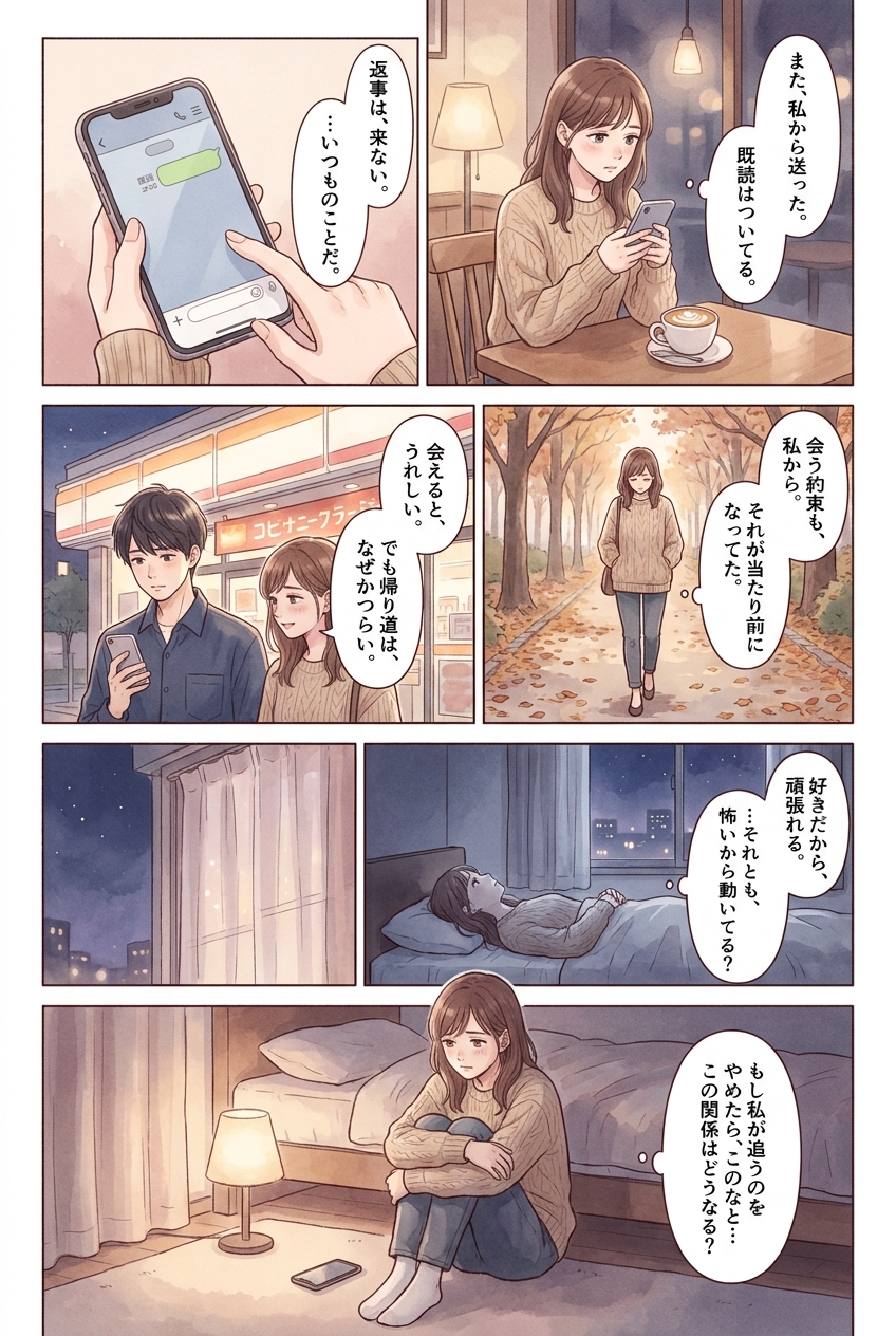 追う恋愛に疲れたとき、関係の見直しどころを知る4つの問い｜恋愛マンガ
