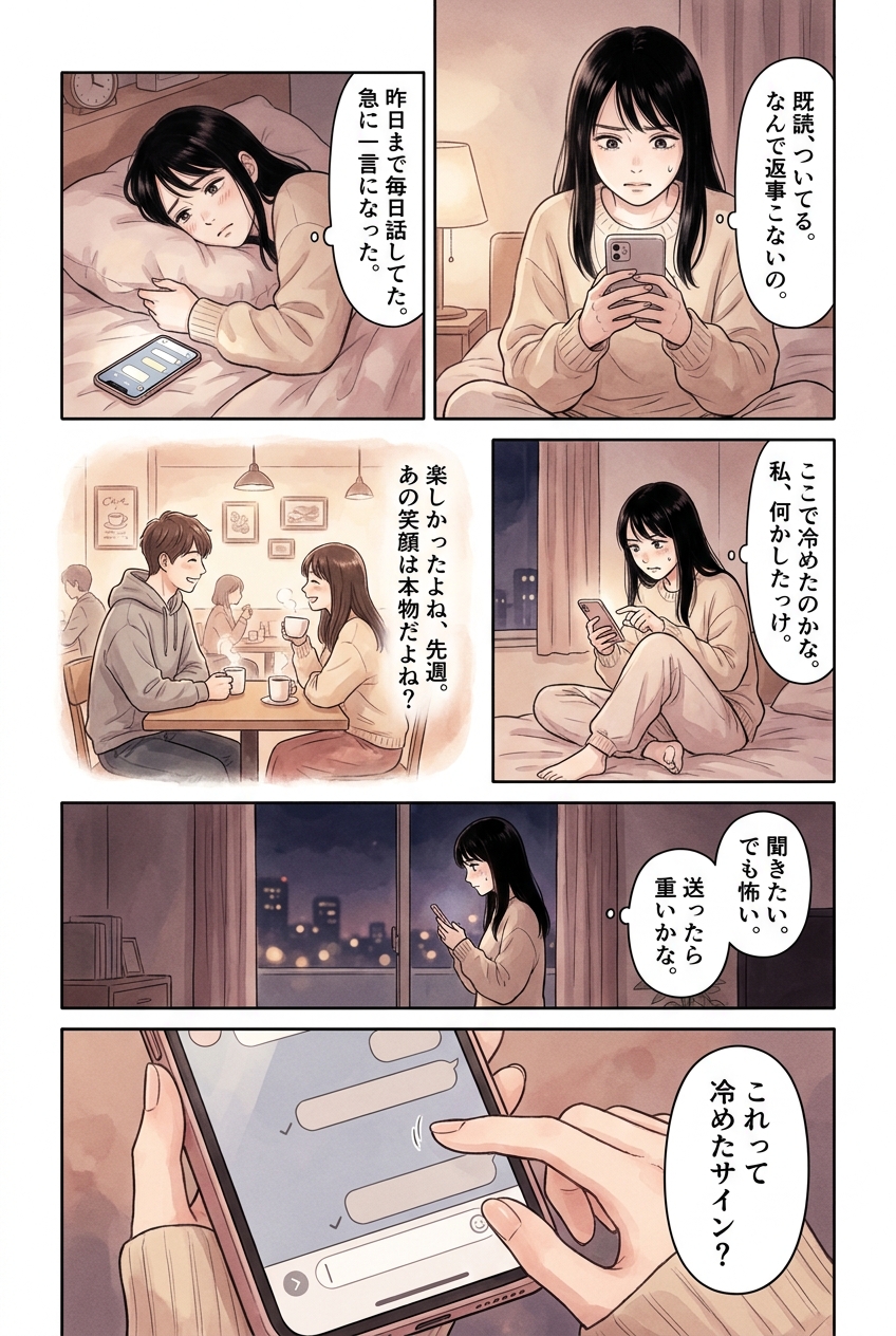 彼氏の連絡が減った、それは冷めたサインか忙しいだけか｜恋愛マンガ