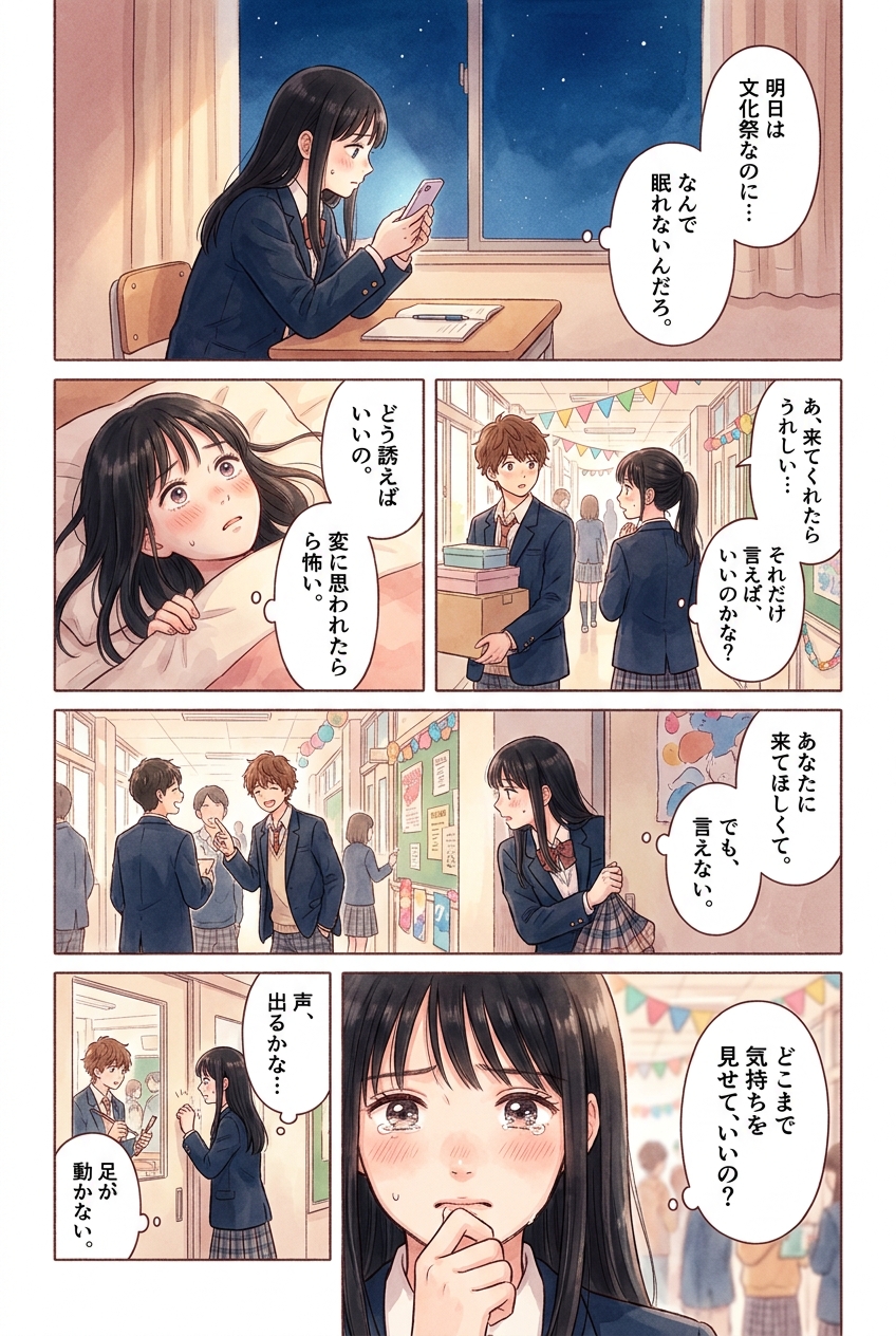 文化祭で好きな人を誘うなら、この一言を準備しておく｜恋愛マンガ