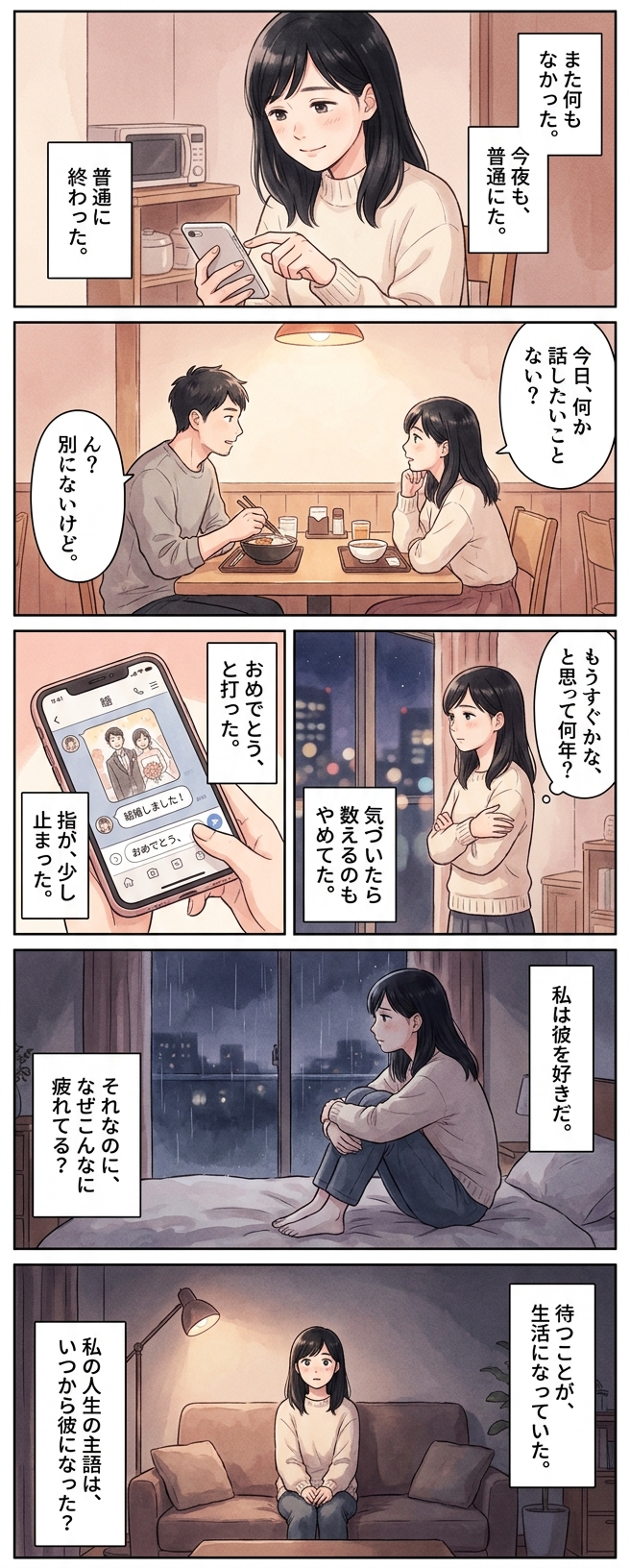 プロポーズされないまま待ち続ける女性が、ある日気づくこと｜恋愛マンガ