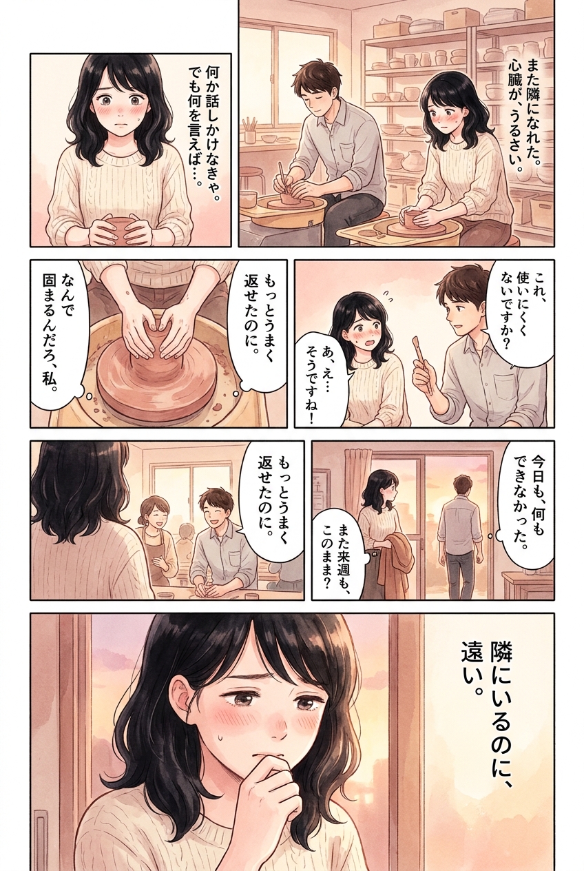 習い事で好きな人と距離を縮めるには？隣の席からできる3つの動き｜恋愛マンガ