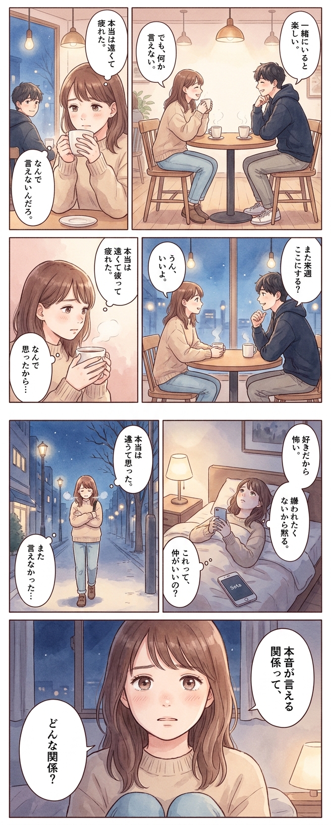 本音でぶつかれる関係と、そうでない関係の違い｜恋愛マンガ