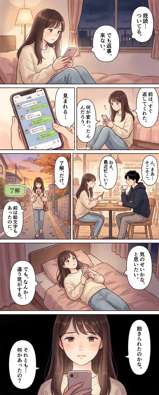 飽きられたかも…LINEに出る5つの変化と関係の確かめ方｜恋愛マンガ